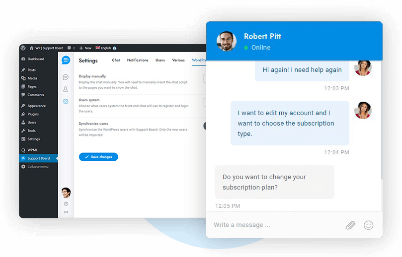 Live chat support for WordPress